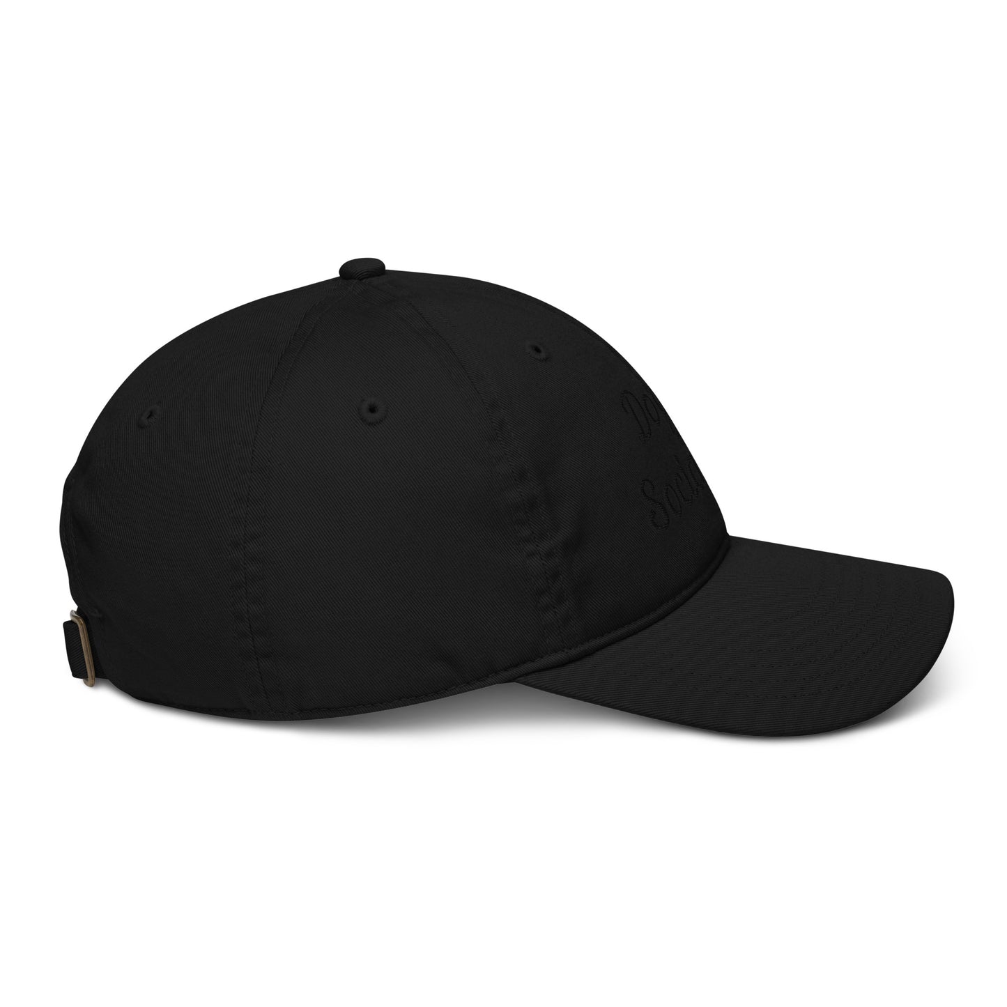 Doggy Social Club Cursive Organic Dad Hat Black Font On Black Hat