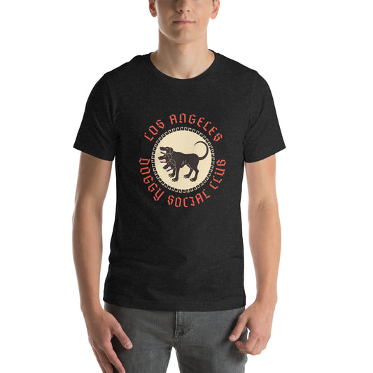 Unisex T-Shirt Cerberus Los Angeles Doggy Social Club Red/Beige Print