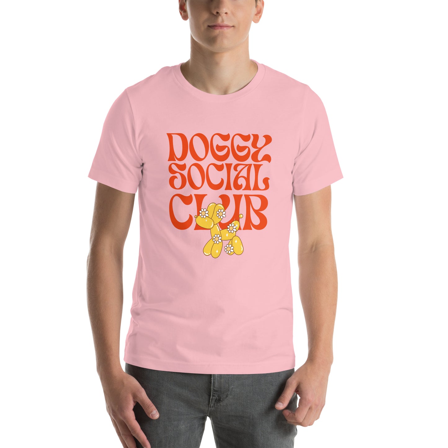 Unisex T-Shirt Doggy Social Club Retro 60's Balloon Dog