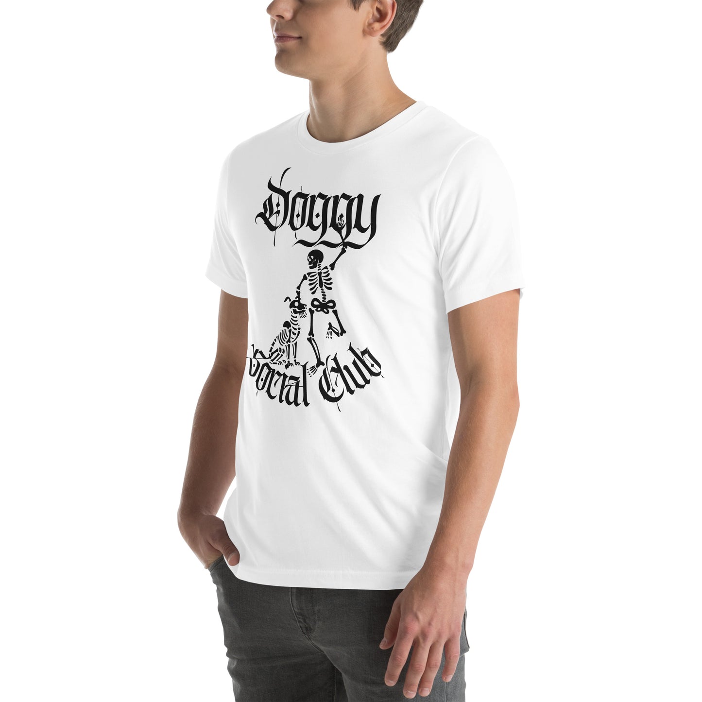 Unisex T-Shirt Gothic Skeleton Dog & Skeleton Human Doggy Social Club